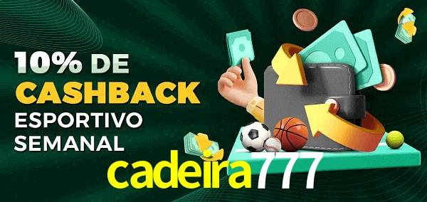 10% de bônus de cashback na cadeira777